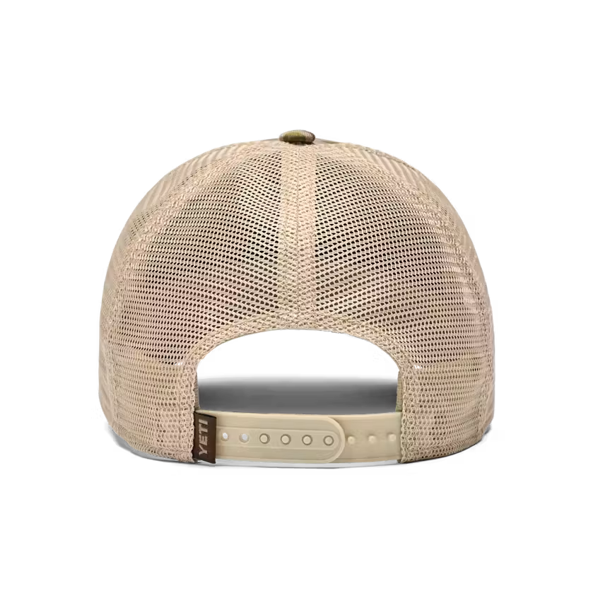 YETI COOLERS Flat Brim Rope Hat Camo Brown