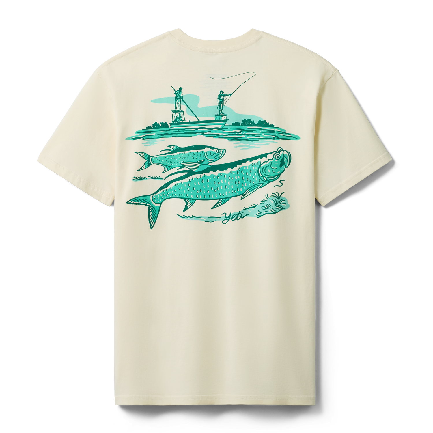 YET Tarpon Flies Short Sleeve T-Shirt Ecru