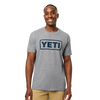 YETI Full Logo Badge Short Sleeve T-Shirt Heather Grey
