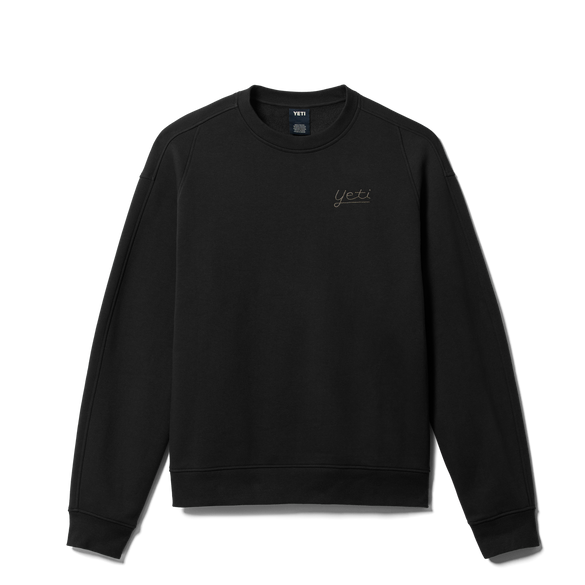 YETI™ Logo Script Fleece Crew Neck Black