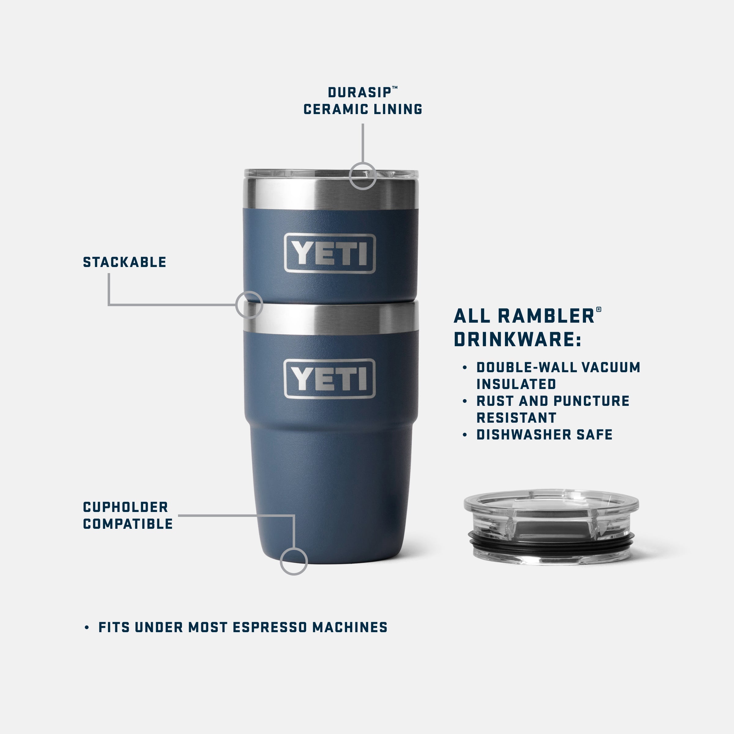 YETI Rambler® 8 oz (236 ml) Stackable Cup White – YETI EUROPE