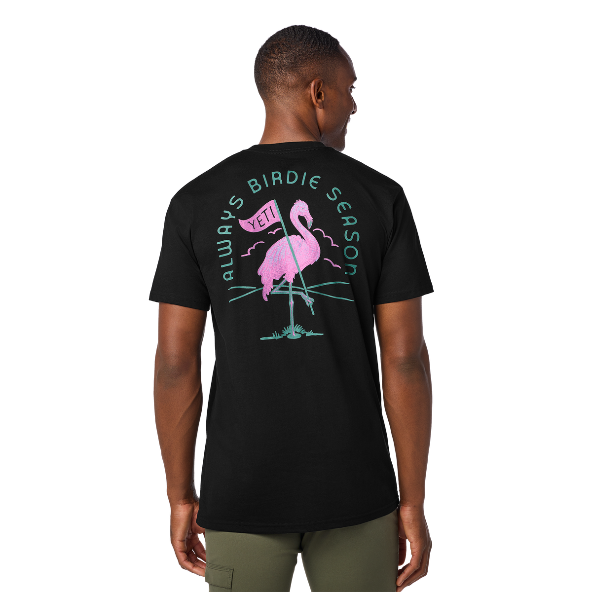 YETI Flamingo Short Sleeve T-Shirt Black