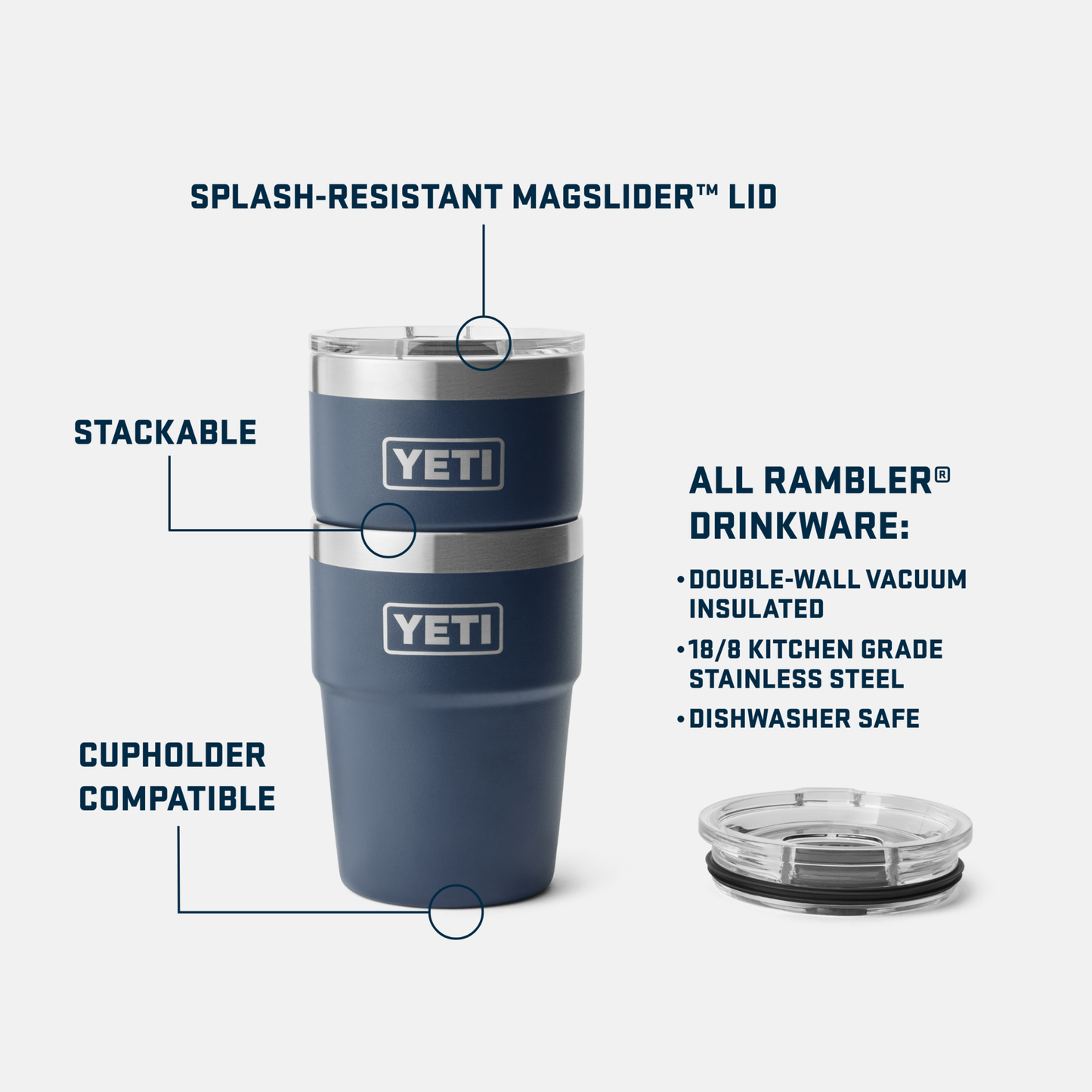 YETI Rambler® 16 oz (475 ml) Stackable Cup Navy