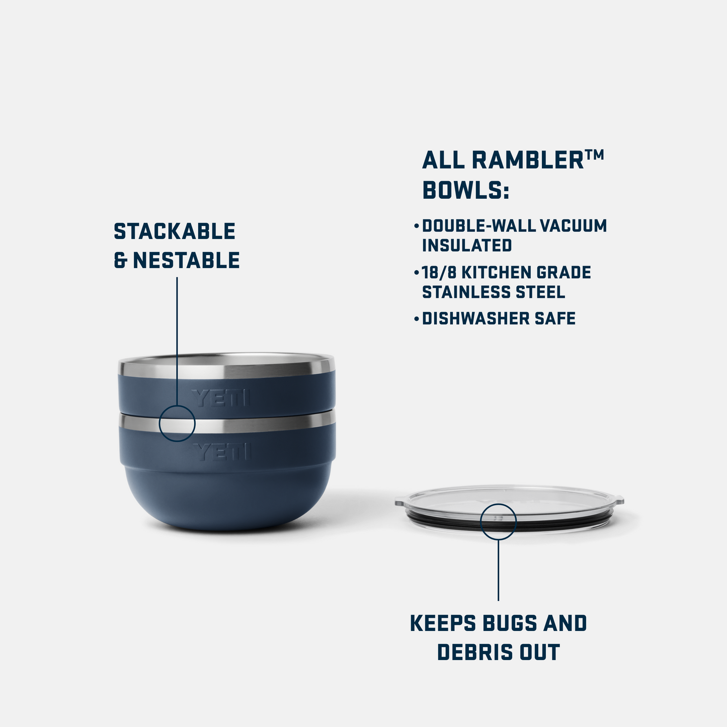 YETI Rambler™ Medium Insulated Bowl White